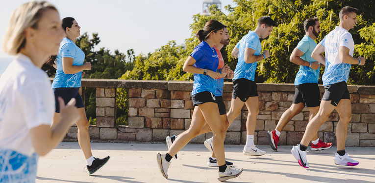 corredores entrenando
