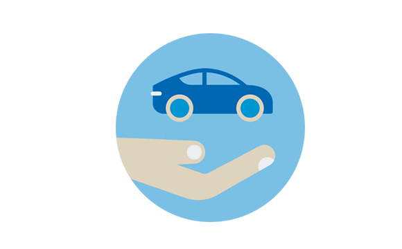 icono de una mano y un coche